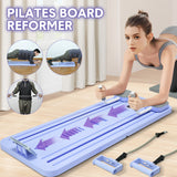 Darrahopens Sports & Fitness > Exercise, Gym & Fitness > Yoga & Pilates Foldable Pilates Board Reformer 4 in 1 Multifunctional Core Exercise Set Ab Trainer with Timer and Phone Stand for Indoor Outdoor Full Body Fitness Home