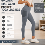 Darrahopens Sports & Fitness > Exercise, Gym & Fitness > Yoga & Pilates Grey XL Size Women's High Waist Yoga Leggings with Mesh Side Pockets - Squat Proof, Peach Hip Lift, Breathable Stretch Fabric for Gym Running 、Pilates Wea and Daily Wear In Australia - Darrahopens