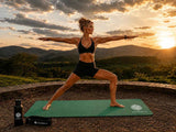 Mandala Yoga Mat Premium Bundle, Includes Yoga Mat 188cm H x 61cm W, Yoga Strap & Steel Hydration Bottle - Jade Green In Australia - Darrahopens