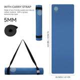 Mandala Yoga Mat Premium Bundle, Includes Yoga Mat 188cm H x 61cm W, Yoga Strap & Steel Hydration Bottle - Midnight Blue In Australia - Darrahopens