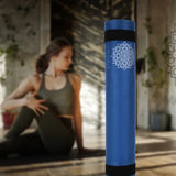 Darrahopens Sports & Fitness > Exercise, Gym & Fitness > Yoga & Pilates Mandala Yoga Mat Premium Bundle, Includes Yoga Mat 188cm H x 61cm W, Yoga Strap & Steel Hydration Bottle - Midnight Blue In Australia - Darrahopens
