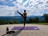 Mandala Yoga Mat Premium Bundle, Includes Yoga Mat 188cm H x 61cm W, Yoga Strap & Steel Hydration Bottle - Purple In Australia - Darrahopens