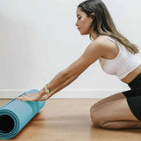 Mandala Yoga Mat Premium Bundle, Includes Yoga Mat 188cm H x 61cm W, Yoga Strap & Steel Hydration Bottle - Teal In Australia - Darrahopens