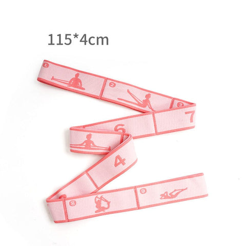 Darrahopens Sports & Fitness > Exercise, Gym & Fitness > Yoga & Pilates Pink 9-Loop Yoga Stretch Strap - Numbered Band for Flexibility and Physical Therapy