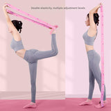 Darrahopens Sports & Fitness > Exercise, Gym & Fitness > Yoga & Pilates Pink Instructional Yoga Stretch Strap with Embroidered Pose Guide - 11-Loop Flexibility Band