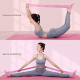Darrahopens Sports & Fitness > Exercise, Gym & Fitness > Yoga & Pilates Pink Instructional Yoga Stretch Strap with Embroidered Pose Guide - 11-Loop Flexibility Band