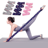 Darrahopens Sports & Fitness > Exercise, Gym & Fitness > Yoga & Pilates Pink Instructional Yoga Stretch Strap with Embroidered Pose Guide - 11-Loop Flexibility Band