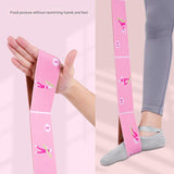 Darrahopens Sports & Fitness > Exercise, Gym & Fitness > Yoga & Pilates Pink Instructional Yoga Stretch Strap with Embroidered Pose Guide - 11-Loop Flexibility Band