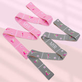 Darrahopens Sports & Fitness > Exercise, Gym & Fitness > Yoga & Pilates Pink Instructional Yoga Stretch Strap with Embroidered Pose Guide - 11-Loop Flexibility Band