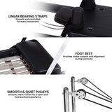 Darrahopens Sports & Fitness > Exercise, Gym & Fitness > Yoga & Pilates Powertrain Aria Steel Foldable Pilates Board Reformer Multifunctional Core Exercise Set Ab Trainer With Platform Extender Sitting Box Jumpboard And Footbar For Indoor Outdoor Full Body Fitness Home
