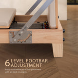Darrahopens Sports & Fitness > Exercise, Gym & Fitness > Yoga & Pilates Powertrain Selina Pilates Reformer Machine Wooden Folding Multifunctional Home Gym Equipment with Jumpboard & Sitting Box Oak Beige