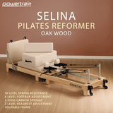 Darrahopens Sports & Fitness > Exercise, Gym & Fitness > Yoga & Pilates Powertrain Selina Pilates Reformer Machine Wooden Folding Multifunctional Home Gym Equipment with Jumpboard & Sitting Box Oak Beige