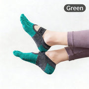 Darrahopens Sports & Fitness > Exercise, Gym & Fitness > Yoga & Pilates Professional five-toe yoga socks | Full-sole PVC anti-slip particles | Breathable and form-fitting | Multiple colors available | A must-have for indoor workouts(Green)