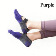 Darrahopens Sports & Fitness > Exercise, Gym & Fitness > Yoga & Pilates Professional five-toe yoga socks | Full-sole PVC anti-slip particles | Breathable and form-fitting | Multiple colors available | A must-have for indoor workouts(Purple)