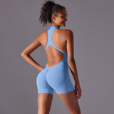 Darrahopens Sports & Fitness > Exercise, Gym & Fitness > Yoga & Pilates Size M Light Blue High-Impact Seamless Bodysuit - Nude Feel Yoga & Fitness Romper