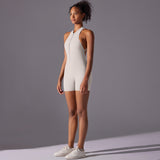 Darrahopens Sports & Fitness > Exercise, Gym & Fitness > Yoga & Pilates Size XL White Gray High-Impact Seamless Bodysuit - Nude Feel Yoga & Fitness Romper