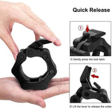 Darrahopens Sports & Fitness > Fitness Accessories 2Pcs 2in / 50mm Olympic Dumbbell Clamps Barbell Clamps Collars Clips Bar Plates Collar Clips Black