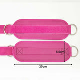Darrahopens Sports & Fitness > Fitness Accessories 2x Adjustable Ankle Straps for Cable Machines D-Rings Gym Cuff Kickbacks Glute Workouts Leg Extensions Straps Hip Pink