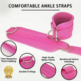Darrahopens Sports & Fitness > Fitness Accessories 2x Adjustable Ankle Straps for Cable Machines D-Rings Gym Cuff Kickbacks Glute Workouts Leg Extensions Straps Hip Pink