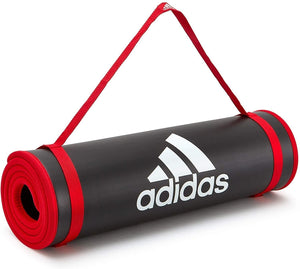 Darrahopens Sports & Fitness > Fitness Accessories Adidas Training 10mm Exercise Floor Mat Gym Thick Yoga Fitness Judo Pilates - Black/Red