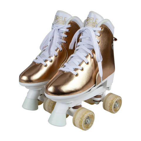 Darrahopens Sports & Fitness > Fitness Accessories Circle Society Adjustable Quad Kids Roller Skates In Metallic Rose Gold