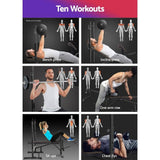 Darrahopens Sports & Fitness > Fitness Accessories Everfit 10 In 1 Weight Bench Adjustable Home Gym Station Bench Press 330KG