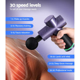 Darrahopens Sports & Fitness > Fitness Accessories Everfit 30 Speed Massage Gun 4 Head Vibration Muscle Massager Percussion Relief Purple