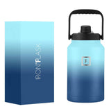 Darrahopens Sports & Fitness > Fitness Accessories Iron Flask Bottle with Spout Lid, Blue Waves, 128oz/3800ml