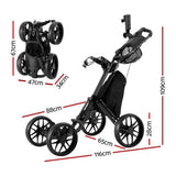 Darrahopens Sports & Fitness > Golf Everfit Golf Buggy Foldable Trolley Golf Cart Wheels Umbrella Bottle Holder