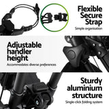 Darrahopens Sports & Fitness > Golf Everfit Golf Buggy Foldable Trolley Golf Cart Wheels Umbrella Bottle Holder