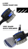 Darrahopens Sports & Fitness > Golf > Golf Accessories Blue Premium Golf Club Cleaning Brush Extra Large Head Dual Bristles Retractable Zip Line & Groove Cleaner Spike Anti-Slip Ergonomic Grip 29cm