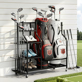 Darrahopens Sports & Fitness > Golf > Golf Accessories Everfit Golf Bag Storage Golf Storage Garage Organizer with Wheels Black