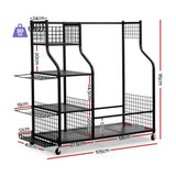 Darrahopens Sports & Fitness > Golf > Golf Accessories Everfit Golf Bag Storage Golf Storage Garage Organizer with Wheels Black