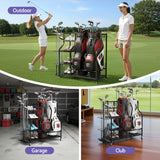 Darrahopens Sports & Fitness > Golf > Golf Accessories Everfit Golf Bag Storage Golf Storage Garage Organizer with Wheels Black