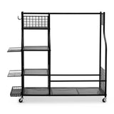 Darrahopens Sports & Fitness > Golf > Golf Accessories Everfit Golf Bag Storage Golf Storage Garage Organizer with Wheels Black