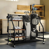 Darrahopens Sports & Fitness > Golf > Golf Accessories Extra Large Golf Bag Storage Rack - Heavy Duty Organizer Stand for Multiple Bags & Clubs