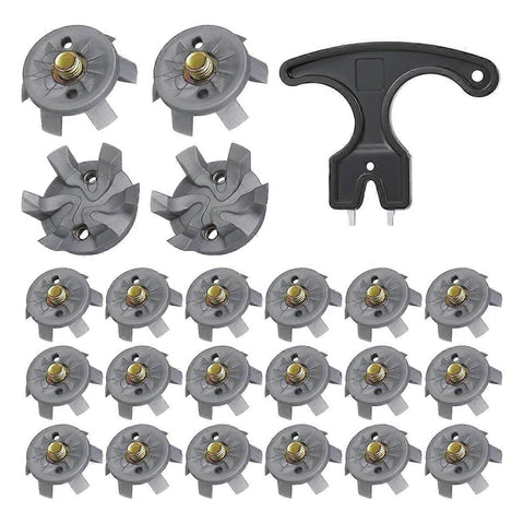 Darrahopens Sports & Fitness > Golf > Golf Accessories Golf Spikes Set 30 Pcs 6mm Metal Thread Screws Replacement with Spanner