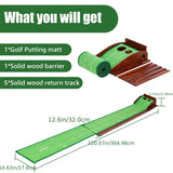 Darrahopens Sports & Fitness > Golf > Golf Training Aids Golf Putting Mat with 2-Hole Training Design