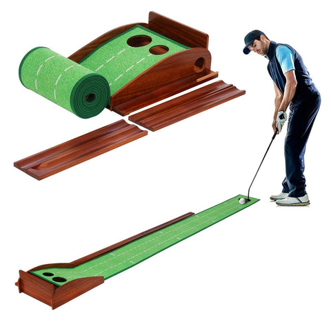 Darrahopens Sports & Fitness > Golf > Golf Training Aids Golf Putting Mat with 2-Hole Training Design