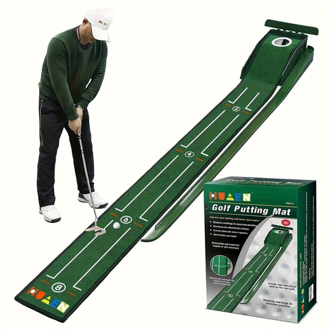 Darrahopens Sports & Fitness > Golf > Golf Training Aids HUAEN Indoor Office Golf Putting Mat, 8-Foot Putting Green, Alignment Guide Included, Lightweight, Men's Golf Equipment In Australia - Darrahopens