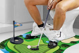 Darrahopens Sports & Fitness > Golf > Golf Training Aids Toilet Golf Game Toilet Golf Toys Set with Practice Mat Golf Club 2 Balls Bathroom Practice Mini Golf in Restroom
