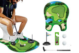 Darrahopens Sports & Fitness > Golf > Golf Training Aids Toilet Golf Game Toilet Golf Toys Set with Practice Mat Golf Club 2 Balls Bathroom Practice Mini Golf in Restroom