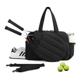 Darrahopens Sports & Fitness > Racquet Sports > Pickleball 42L Black Tennis & Pickleball Expandable Tote Bag wIth Shoe-Zone & Bottle Side Pocket - Waterproof Gym Bag for Racquets & Paddles