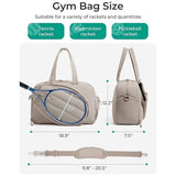 Darrahopens Sports & Fitness > Racquet Sports > Pickleball 42L Khaki Tennis & Pickleball Expandable Tote Bag wIth Shoe-Zone & Bottle Side Pocket - Waterproof Gym Bag for Racquets & Paddles