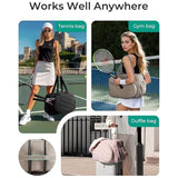 Darrahopens Sports & Fitness > Racquet Sports > Pickleball 42L Light-Grey Tennis & Pickleball Expandable Tote Bag wIth Shoe-Zone & Bottle Side Pocket - Waterproof Gym Bag for Racquets & Paddles