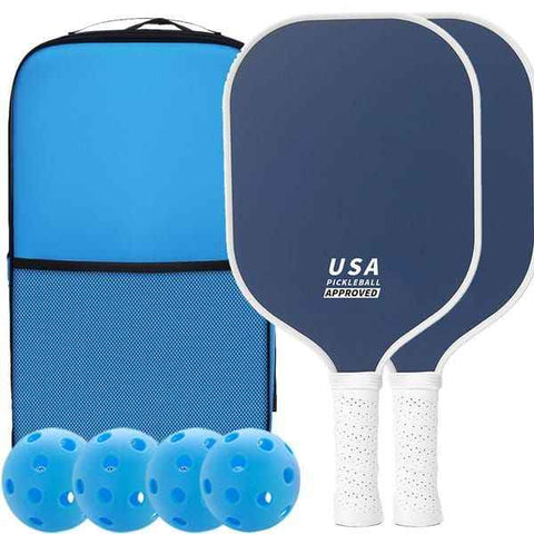 Darrahopens Sports & Fitness > Racquet Sports > Pickleball Deep Blue Pickleball Set: 2 Paddles, 4 Balls, Carrying Bag