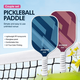 Darrahopens Sports & Fitness > Racquet Sports > Pickleball Fantasy Purple Striped Fiberglass Pickleball Paddle Set – 4 Balls & 2 Lightweight Shock-Absorbing Rackets with Versatile Carry Bag for Outdoor Play