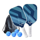 Darrahopens Sports & Fitness > Racquet Sports > Pickleball Fantasy Purple Striped Fiberglass Pickleball Paddle Set – 4 Balls & 2 Lightweight Shock-Absorbing Rackets with Versatile Carry Bag for Outdoor Play