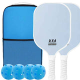 Darrahopens Sports & Fitness > Racquet Sports > Pickleball Light Blue Pickleball Paddle Set with Balls and Bag