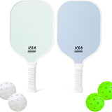Darrahopens Sports & Fitness > Racquet Sports > Pickleball Light Green Fiberglass Pickleball Paddle - Lightweight 215g with Anti-Slip TPU Grip for Outdoor Sports